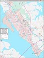 Newport News, Va Carrier Route Wall Map